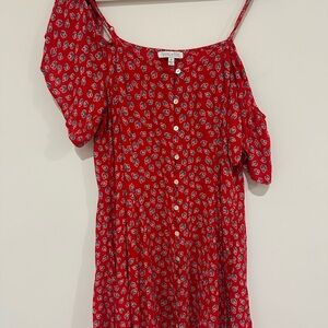 Patrons of Peace Red Floral dress - teen- size M